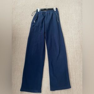 Zegna Sport Men’s Performance Polyester Fleece Pants Navy Blue • L